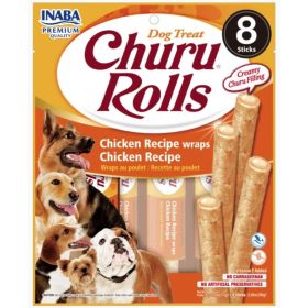 Inaba Churu Rolls Dog Treat Chicken Recipe wraps Chicken Recipe (Option: Plain)