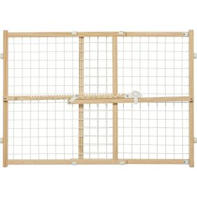 MidWest Wire Mesh Wood Presuure Mount Pet Safety Gate (Option: 24" tall)