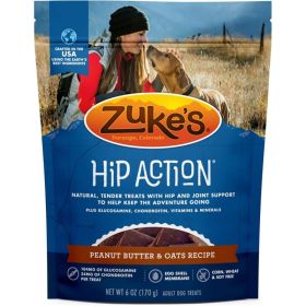 Zukes Hip Action Dog Treats Peanut Butter & Oats Recipe (Option: 6 oz)